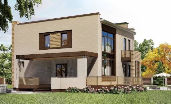 220-003-Л Проект двухэтажного дома и гаражом, просторный загородный дом из теплоблока Ливны | Проекты домов от House Expert