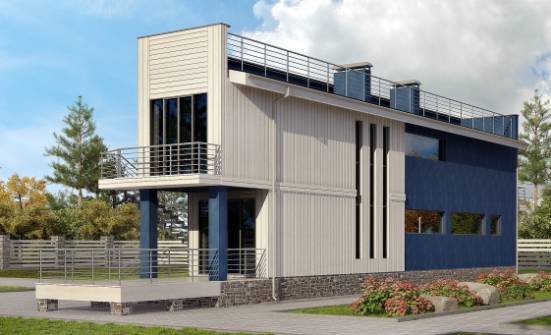 100-003-П Проект двухэтажного дома, компактный коттедж из пеноблока Мценск | Проекты домов от House Expert