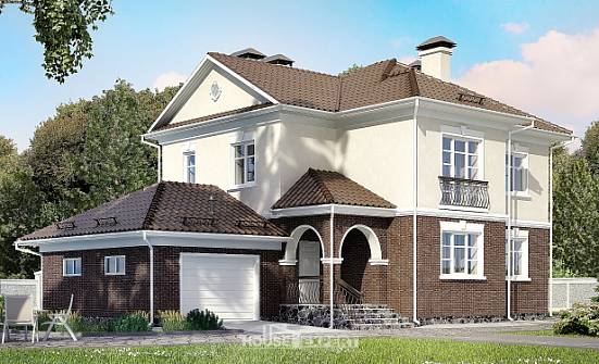 190-002-Л Проект двухэтажного дома, гараж, простой домик из газосиликатных блоков Ливны | Проекты домов от House Expert
