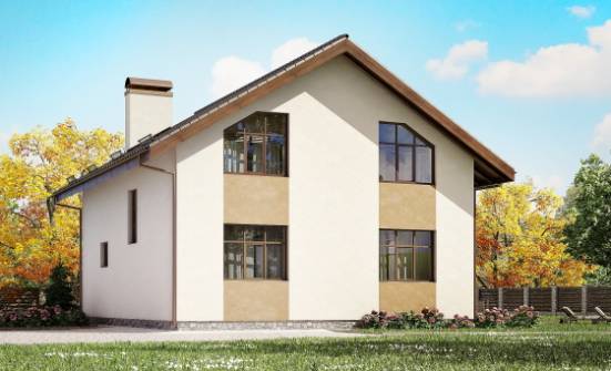 170-002-П Проект двухэтажного дома с мансардным этажом, уютный домик из пеноблока Ливны | Проекты домов от House Expert
