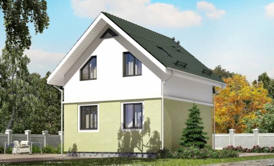 070-001-П Проект двухэтажного дома с мансардным этажом, доступный домик из блока Мценск | Проекты домов от House Expert