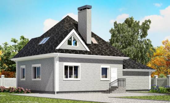 135-001-Л Проект двухэтажного дома с мансардой и гаражом, компактный дом из кирпича Орел | Проекты домов от House Expert