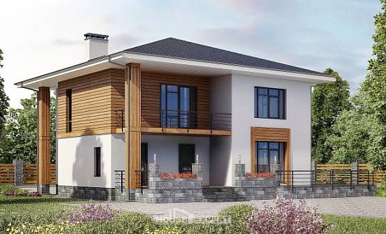 180-015-П Проект двухэтажного дома, простой загородный дом из арболита Мценск | Проекты домов от House Expert