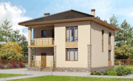 170-005-Л Проект двухэтажного дома, недорогой коттедж из теплоблока Ливны | Проекты домов от House Expert