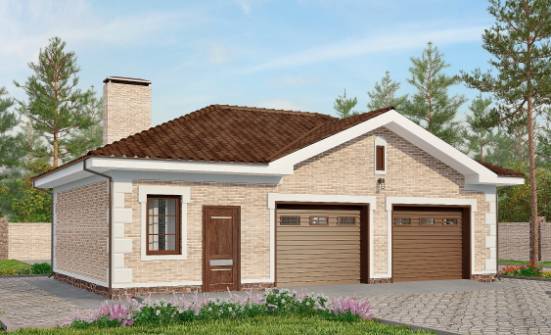 070-005-П Проект гаража из кирпича Ливны | Проекты одноэтажных домов от House Expert