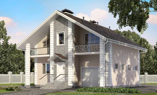 150-002-П Проект двухэтажного дома с мансардой, гараж, компактный дом из пеноблока Мценск | Проекты домов от House Expert