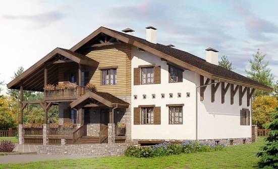 400-004-П Проект трехэтажного дома с мансардным этажом, гараж, красивый домик из кирпича Мценск | Проекты домов от House Expert