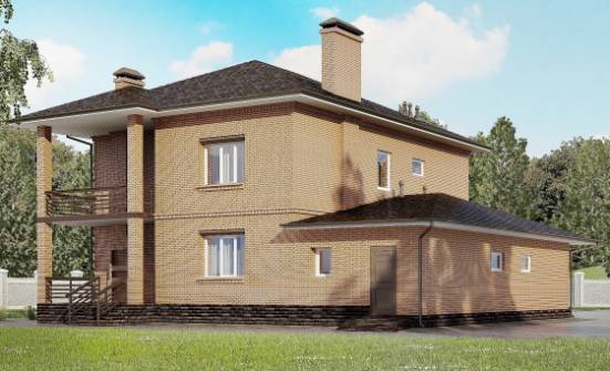 245-003-Л Проект двухэтажного дома и гаражом, современный дом из кирпича Ливны | Проекты домов от House Expert