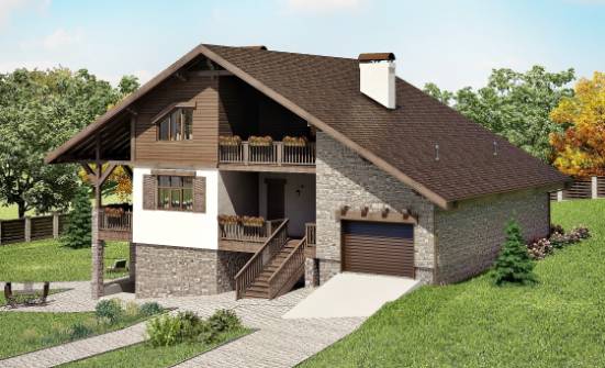300-003-П Проект трехэтажного дома мансардой, гараж, современный коттедж из кирпича Орел | Проекты домов от House Expert