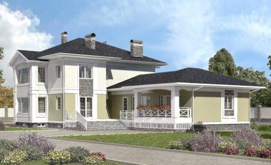 620-001-Л Проект трехэтажного дома, гараж, большой коттедж из теплоблока Ливны | Проекты домов от House Expert