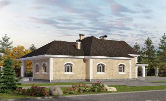 290-001-П Проект двухэтажного дома с мансардным этажом и гаражом, большой коттедж из кирпича Мценск | Проекты домов от House Expert