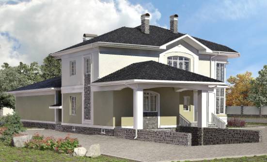 620-001-Л Проект трехэтажного дома, гараж, большой коттедж из теплоблока Ливны | Проекты домов от House Expert