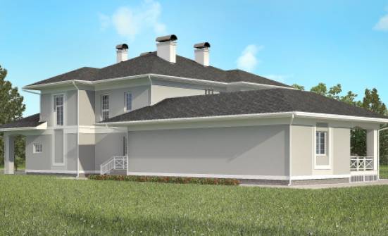360-001-П Проект двухэтажного дома и гаражом, большой загородный дом из кирпича Ливны | Проекты домов от House Expert