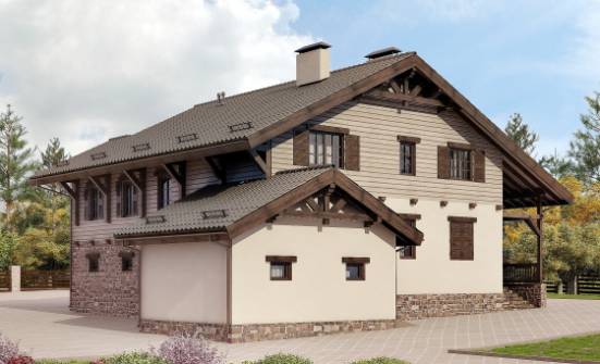 255-002-П Проект двухэтажного дома с мансардой, гараж, большой домик из бризолита Ливны | Проекты домов от House Expert