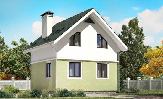 070-001-П Проект двухэтажного дома с мансардным этажом, доступный домик из блока Мценск | Проекты домов от House Expert