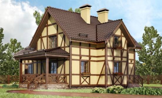 160-003-П Проект двухэтажного дома с мансардой, красивый коттедж из теплоблока Орел | Проекты домов от House Expert