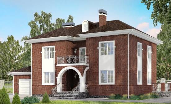180-006-Л Проект двухэтажного дома и гаражом, современный дом из кирпича Мценск | Проекты домов от House Expert